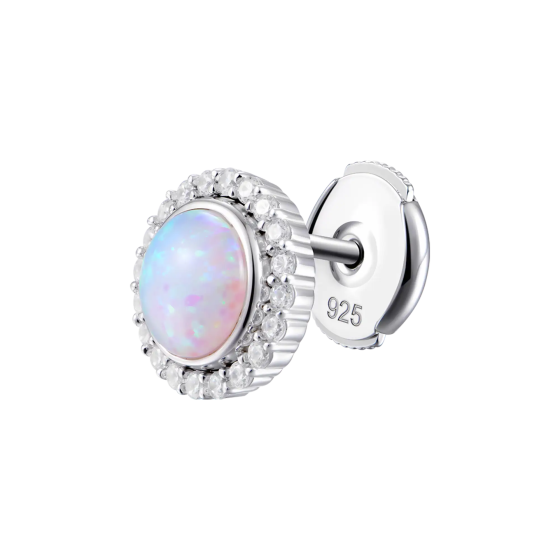 S925 Opal Halo Detachable Stud Earrings