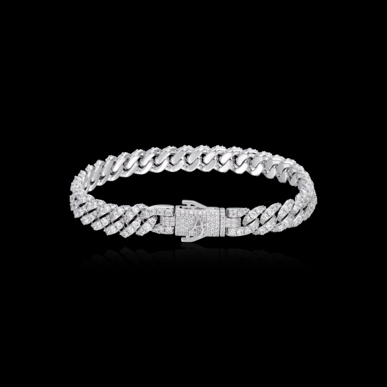 Micro Round Cut Cuban Link Bracelet