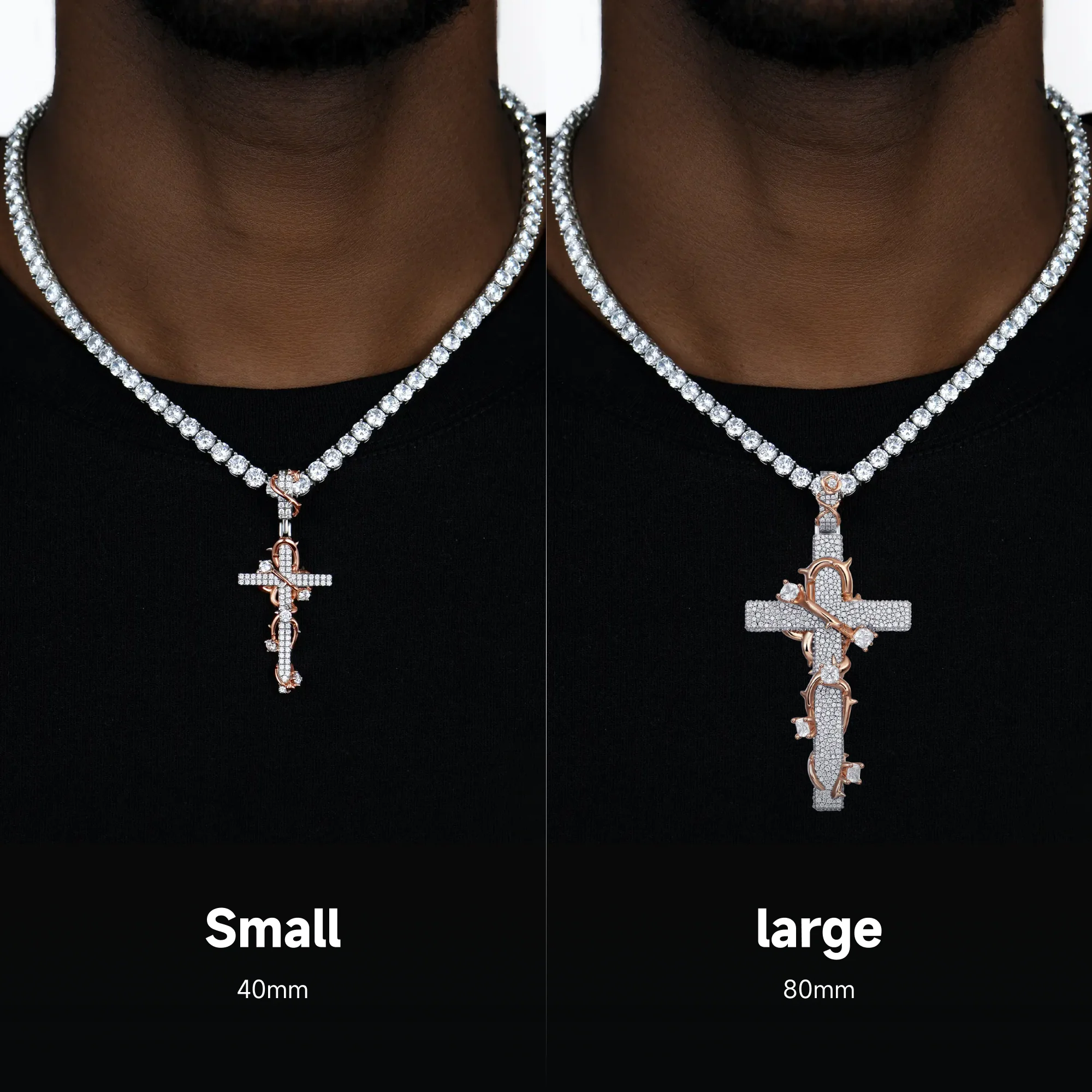 Thorned Rose Cross Pendant