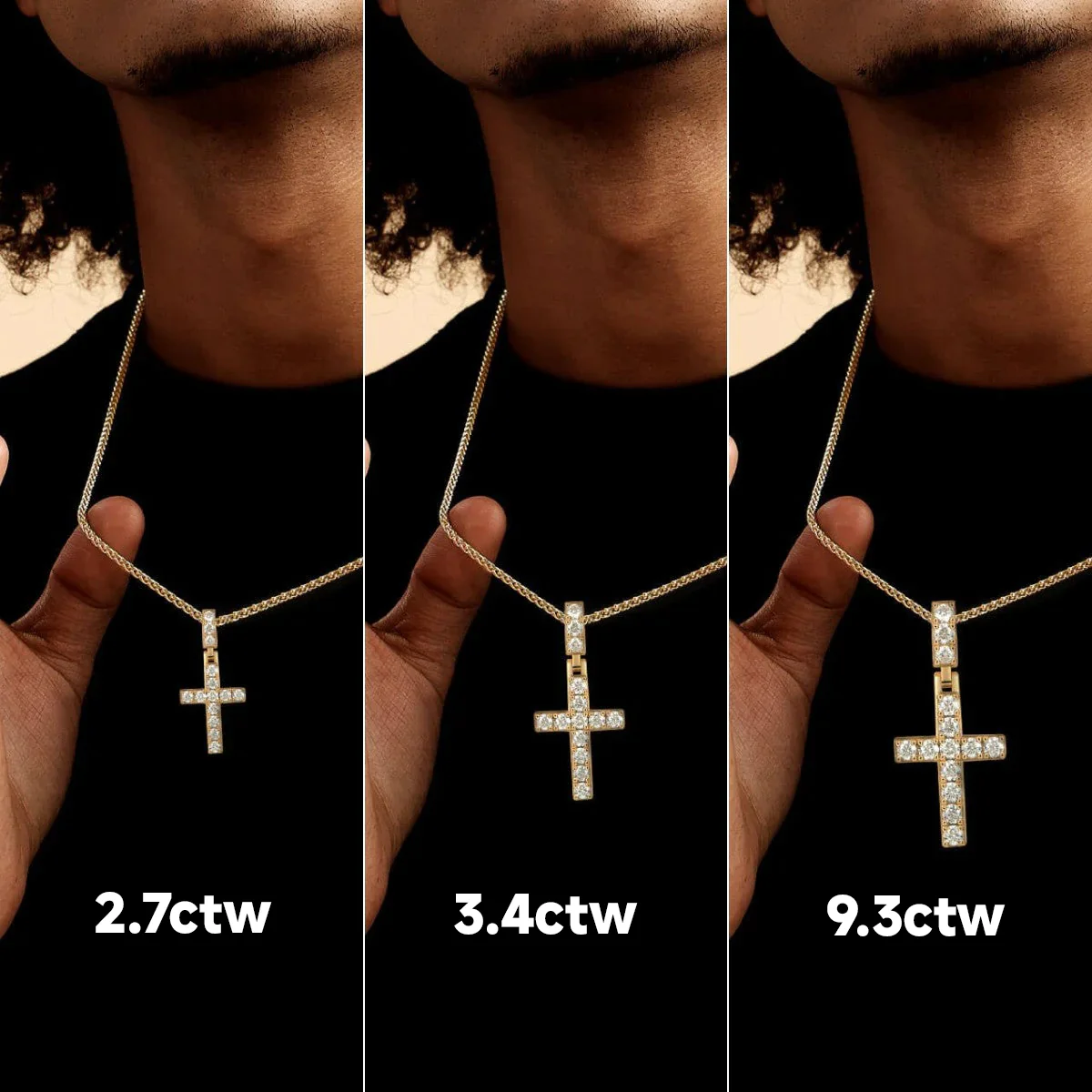 Solid Tennis Cross Pendant