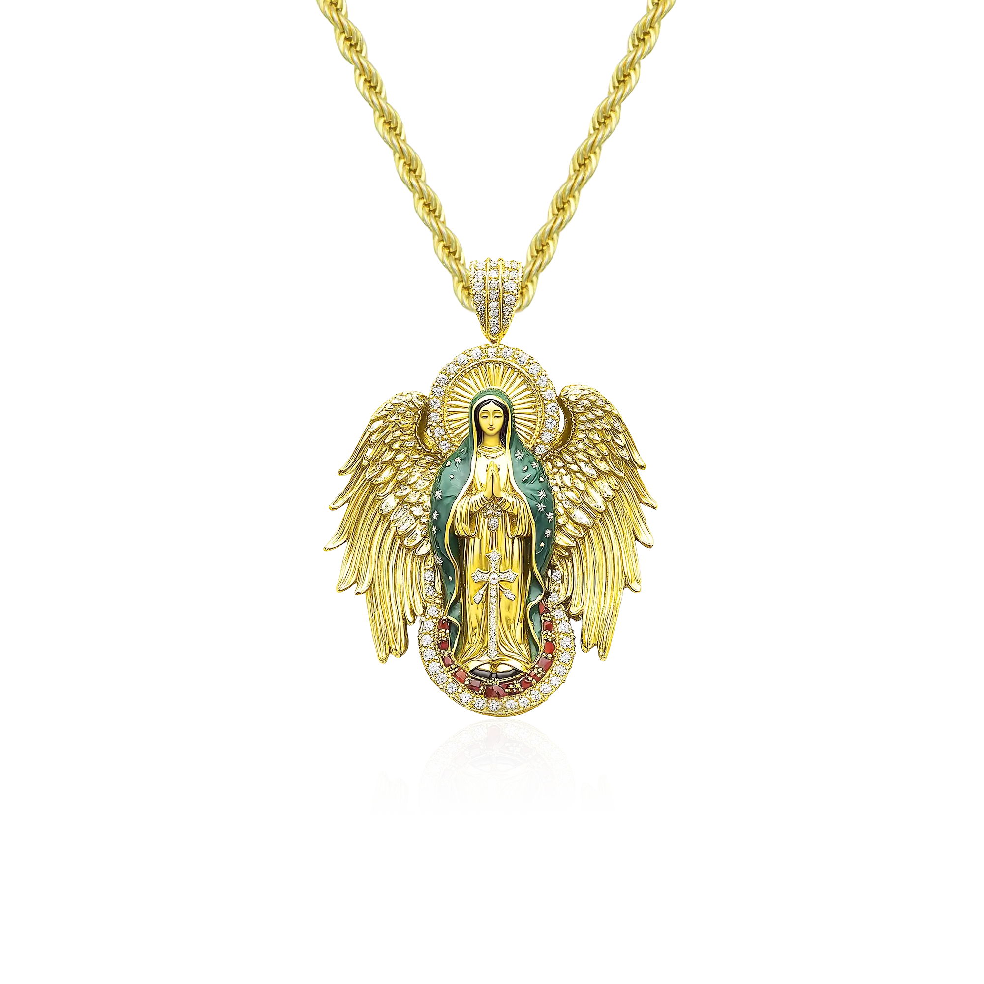 Blessed Mary Halo Winged Pendant